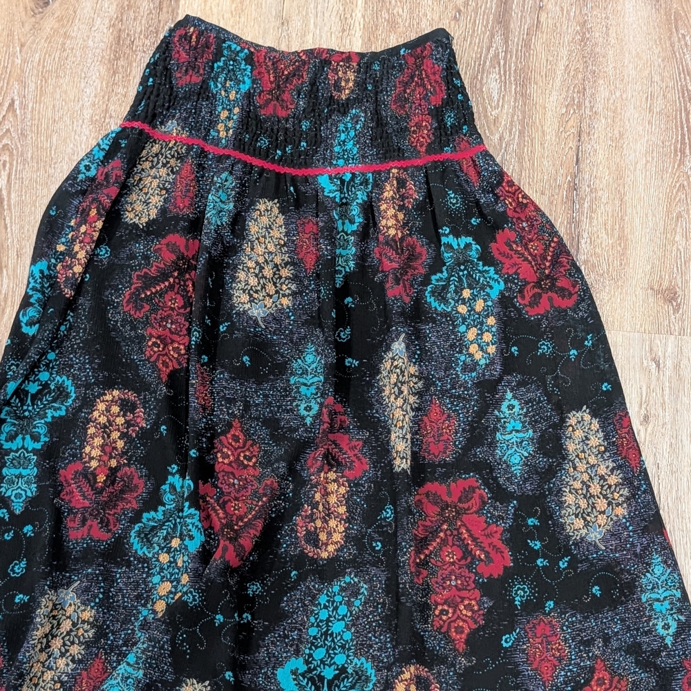 Coldwater Creek Black and Red A-Line Skirt
